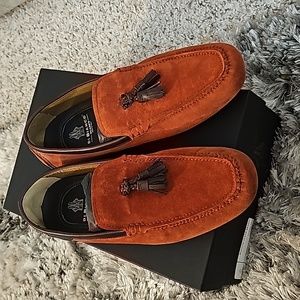 Di Bianco Men's Benzoni Suede Slip-On Driving Shoes Moccasins Brandy US9 Italy